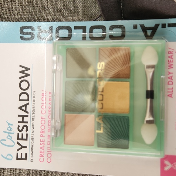 L A. Colors 6 Color Eye Shadow Palette Green Gold Lucky Shades Cosmetics - Picture 3 of 4